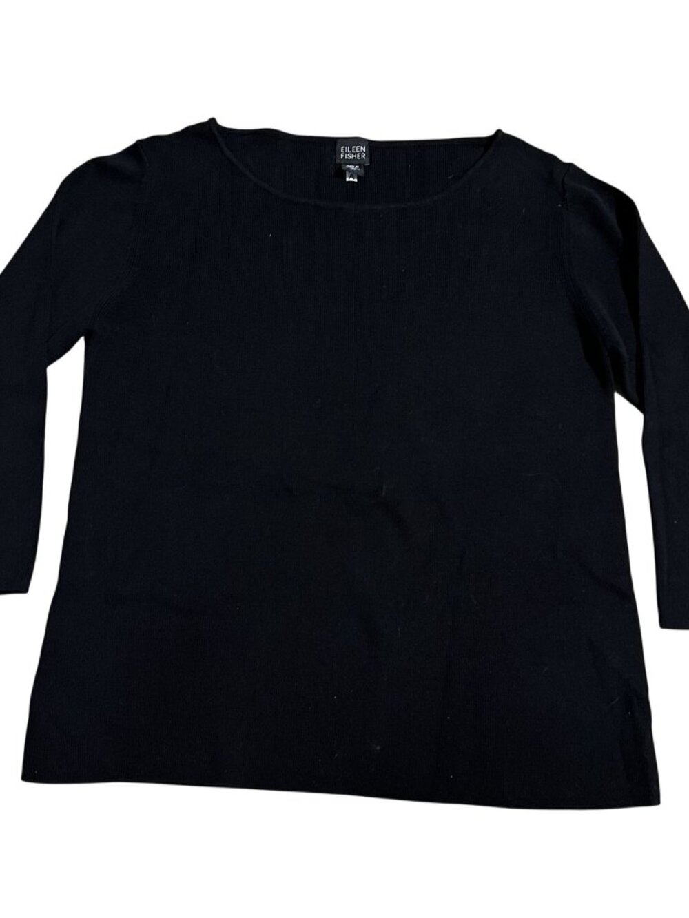 Eileen Fisher Womens Black Long-Sleeve Tunic size Medium